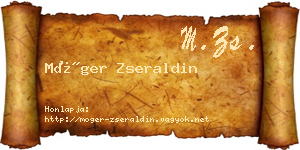 Móger Zseraldin névjegykártya
